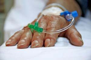 IV in the hand for UFE procedure image