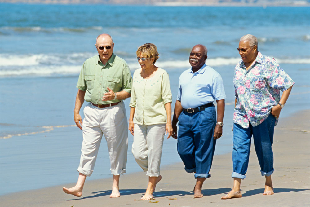 Elderly with varicose veins exercising