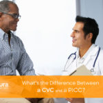 doctor and patient, CVC and a PICC