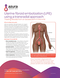 Fact sheet on Uterine fibroid embolization, UFE, using a transradial approach
