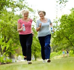 Two women exercising