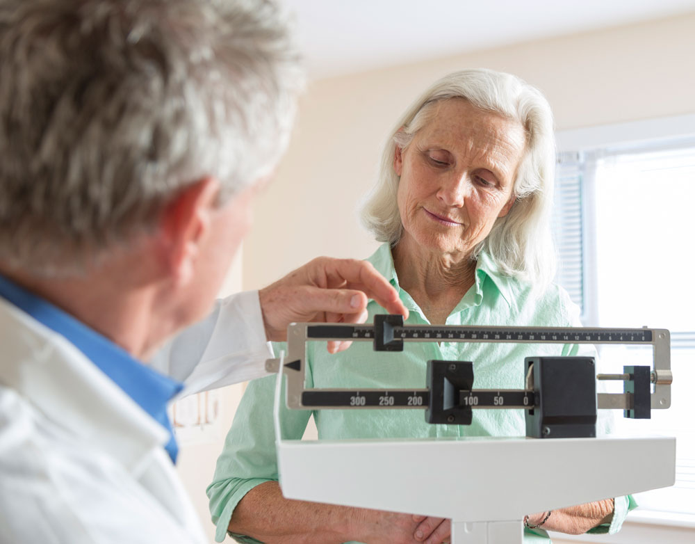 varicose veins patient on scale