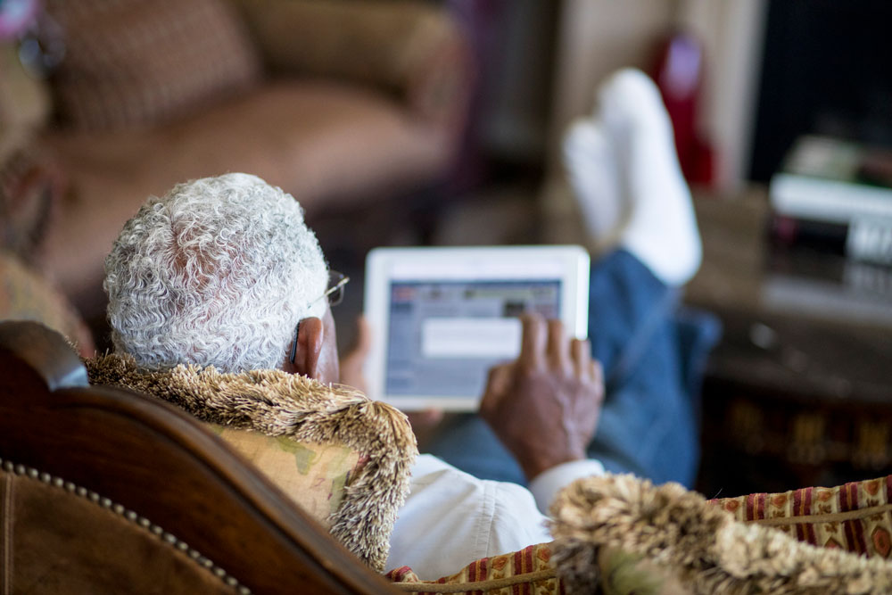 Man on tablet