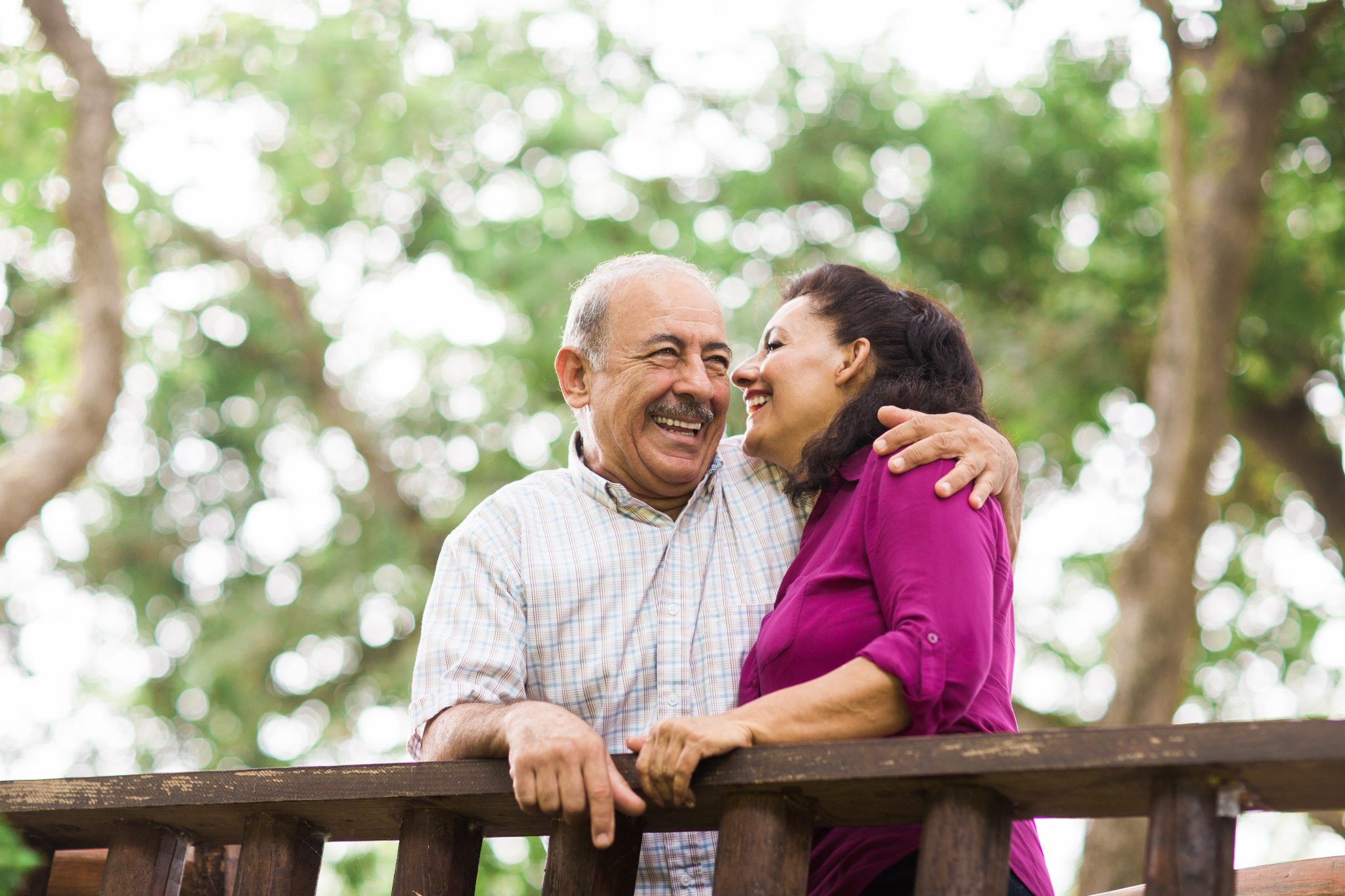 Senior couple having fun outdoors