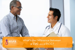 doctor and patient, CVC and a PICC