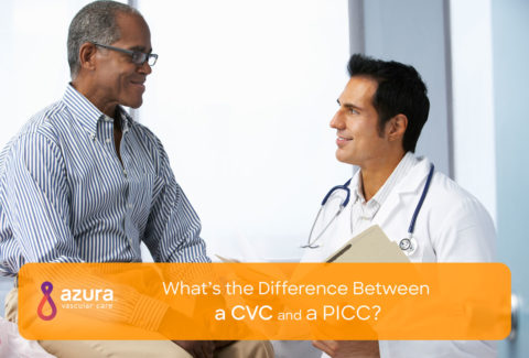 doctor and patient, CVC and a PICC