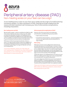 Non healing sores on feet, Peripheral Artery Disease fact sheet