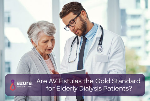 Doctor showing an elderly woman a clipboard, Are AV Fistulas the Gold Standard for Elderly Dialysis Patients?